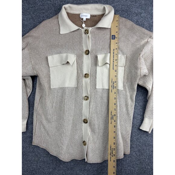 Bohme Sweater Womens Small Medium Button Up Collared Knit Top Front Pockets - Picture 3 of 7